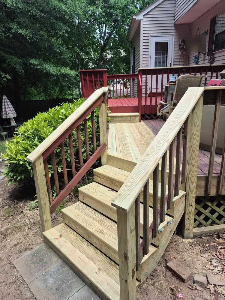 Deck sanded and the first coat going down