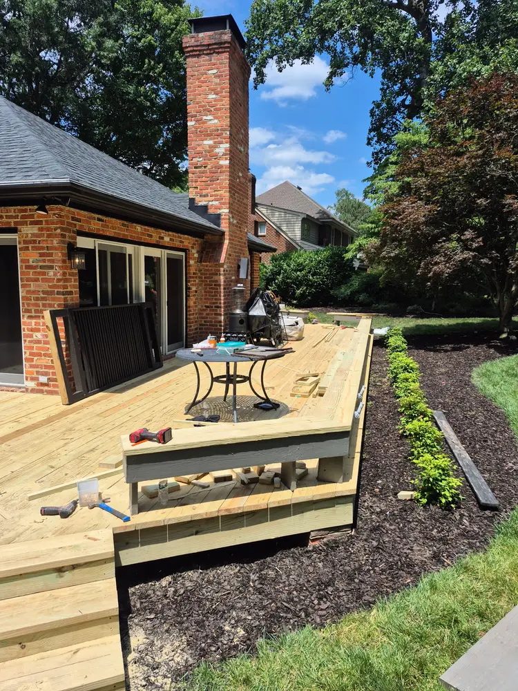 Decking going down over the finished frame